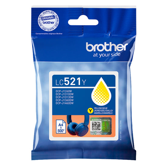 ראש דיו מקורי Brother LC-521Y צהוב