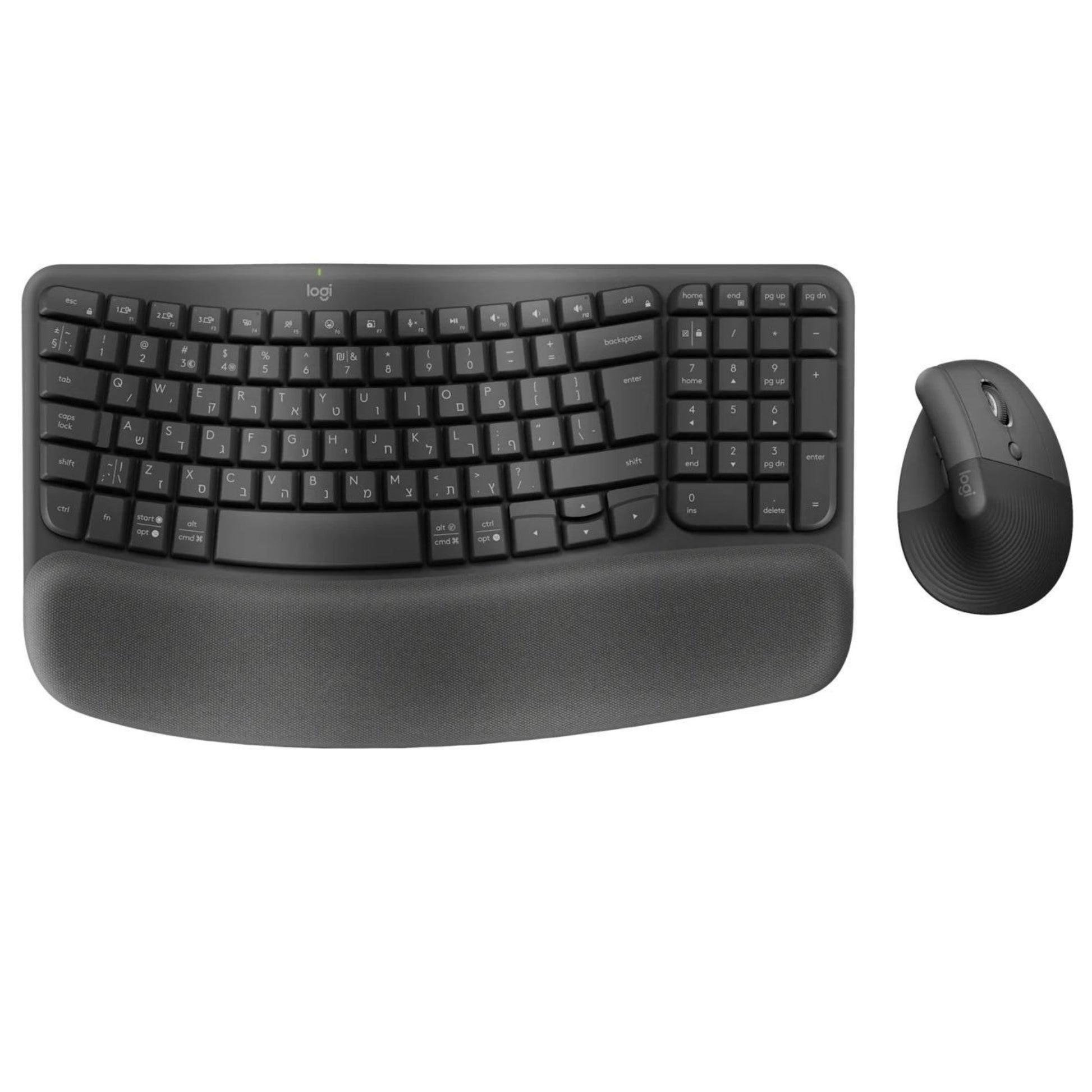 סט מקלדת ועכבר ארגונומיים Logitech Wave Keys and Lift Combo