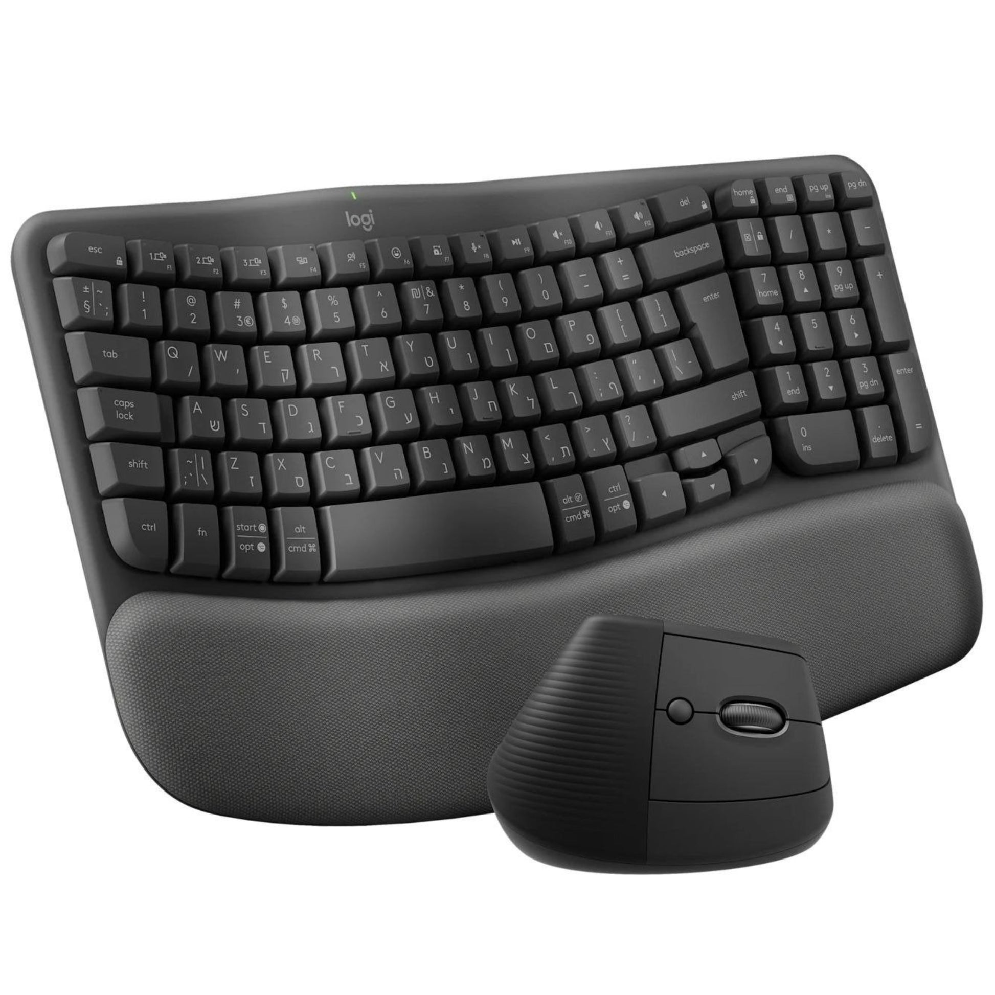 סט מקלדת ועכבר ארגונומיים Logitech Wave Keys and Lift Combo