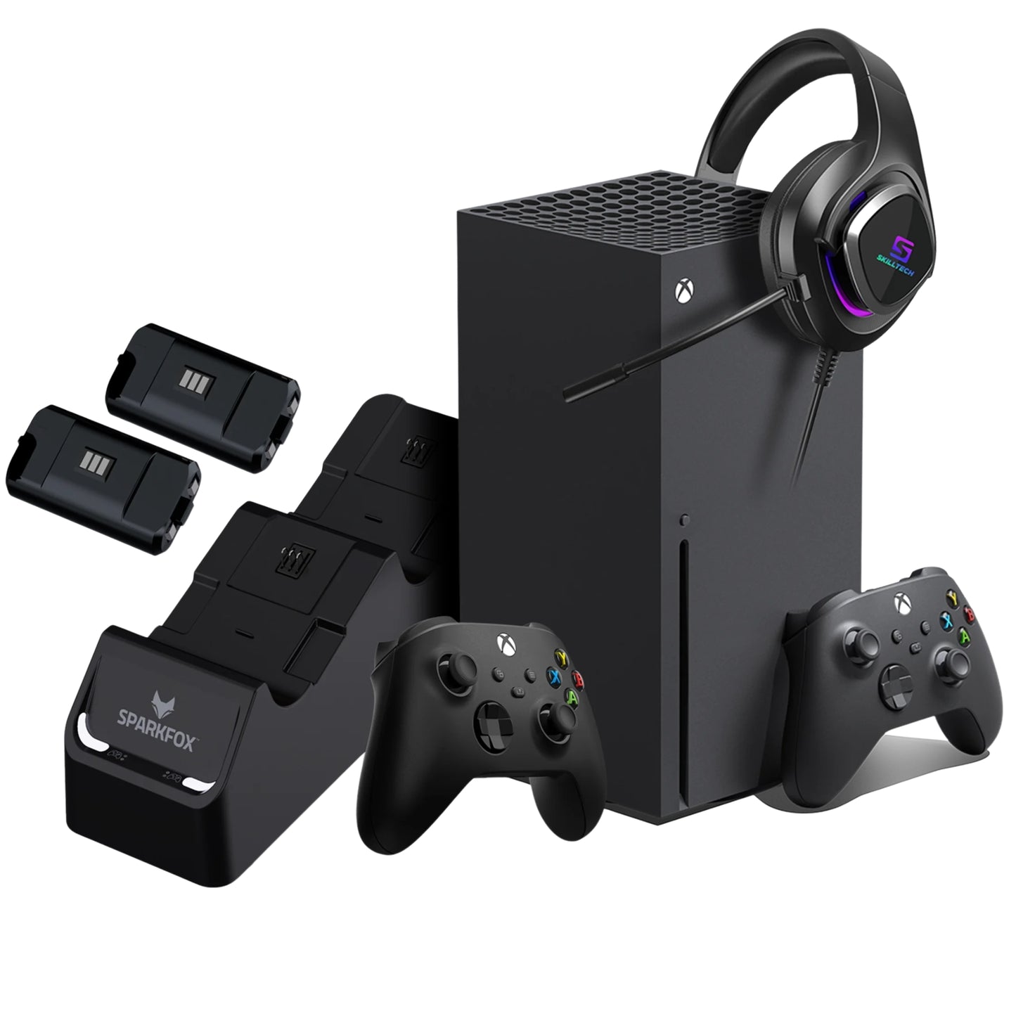 באנדל Xbox Series X Fall הכולל אוזניות 2 בקרים וערכת טעינה