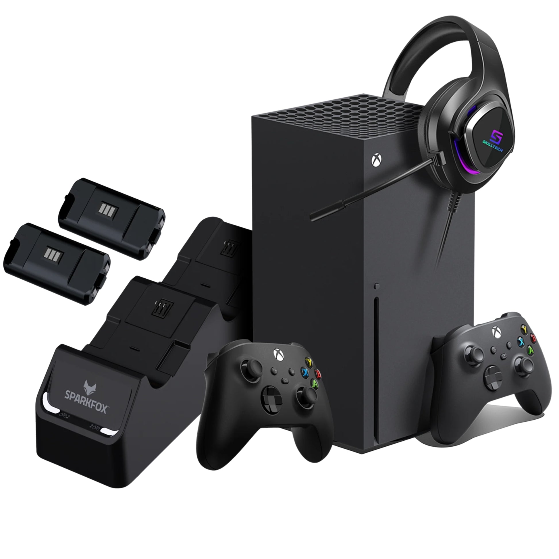 באנדל Xbox Series X Fall  הכולל אוזניות 2 בקרים וערכת טעינה