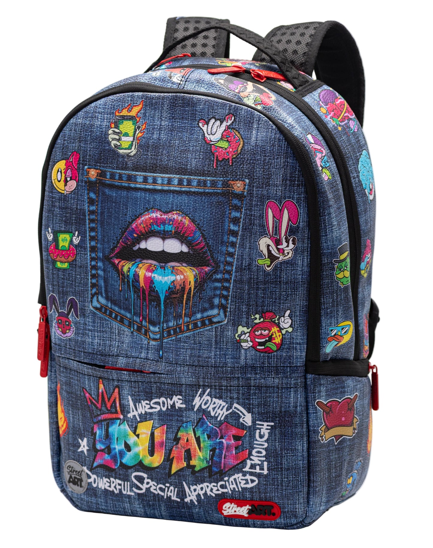 תיק גב Jeans Lips Street Art Pu