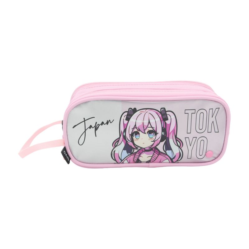 קלמר 2 תאים Livo Art Tokyo ורוד כסוף