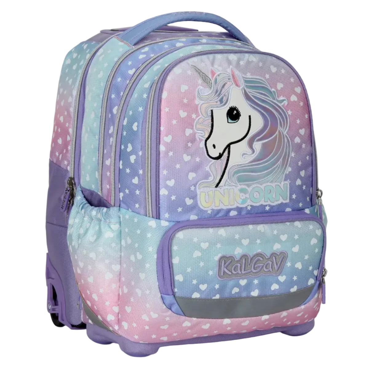 סט תיק טרולי אורטופדי וקלמר Itrolly Unicorn לילך