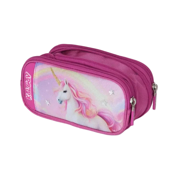 סט תיק טרולי אורטופדי וקלמר Itrolly Unicorn ורוד כהה