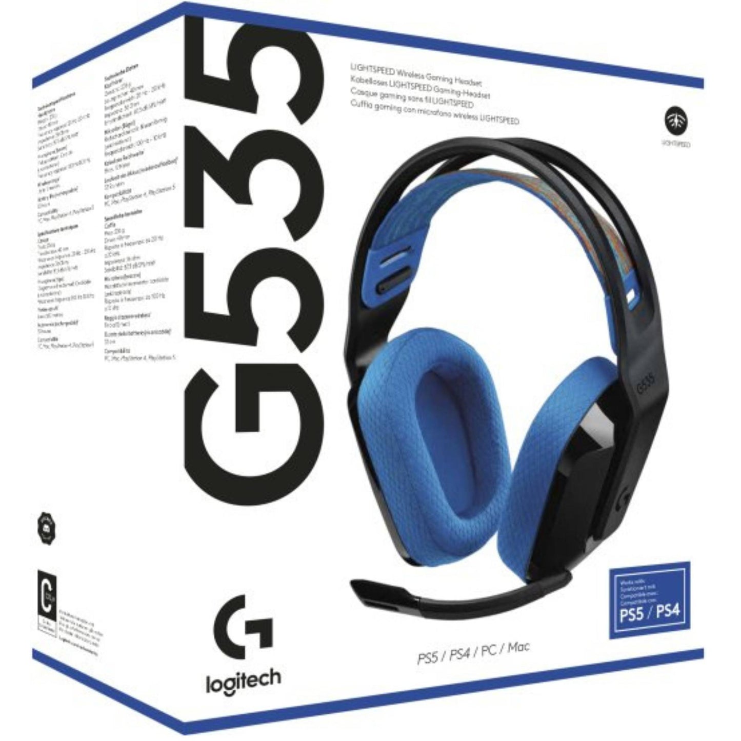 אוזניות גיימינג אלחוטיות Logitech G535 Lightspeed כחול שחור