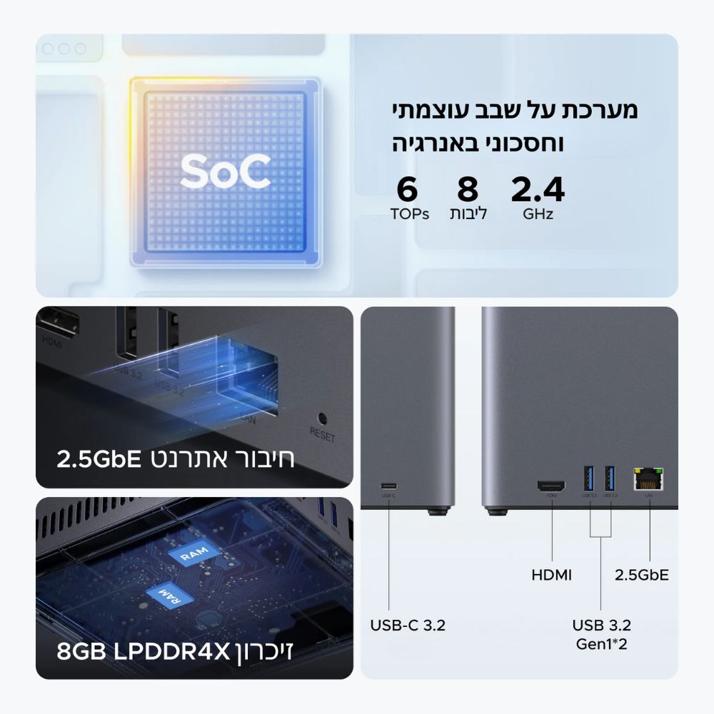 שרת אחסון Ugreen NASync DH4300 Plus 4 (NAS)