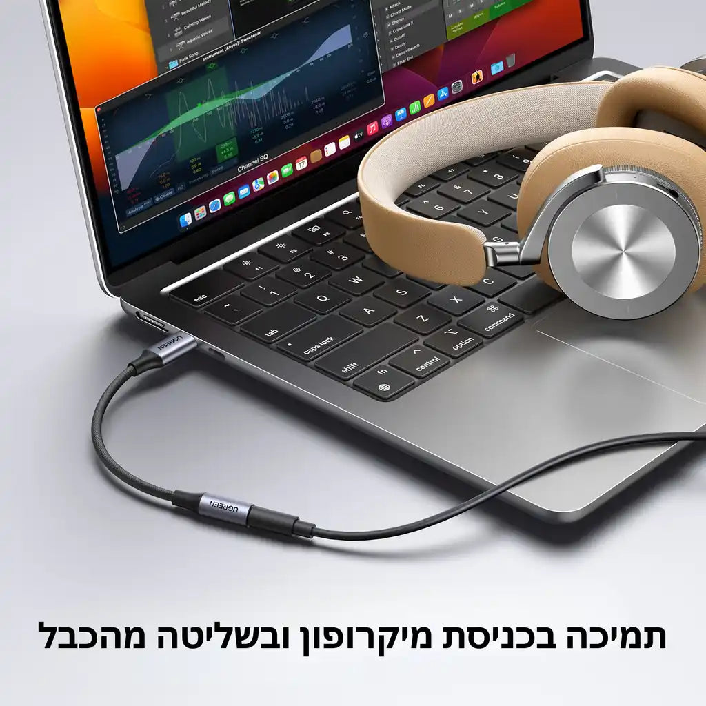 מתאם דיגיטל Omtp/Ctia Type C To 3.5mm אפור Ugreen