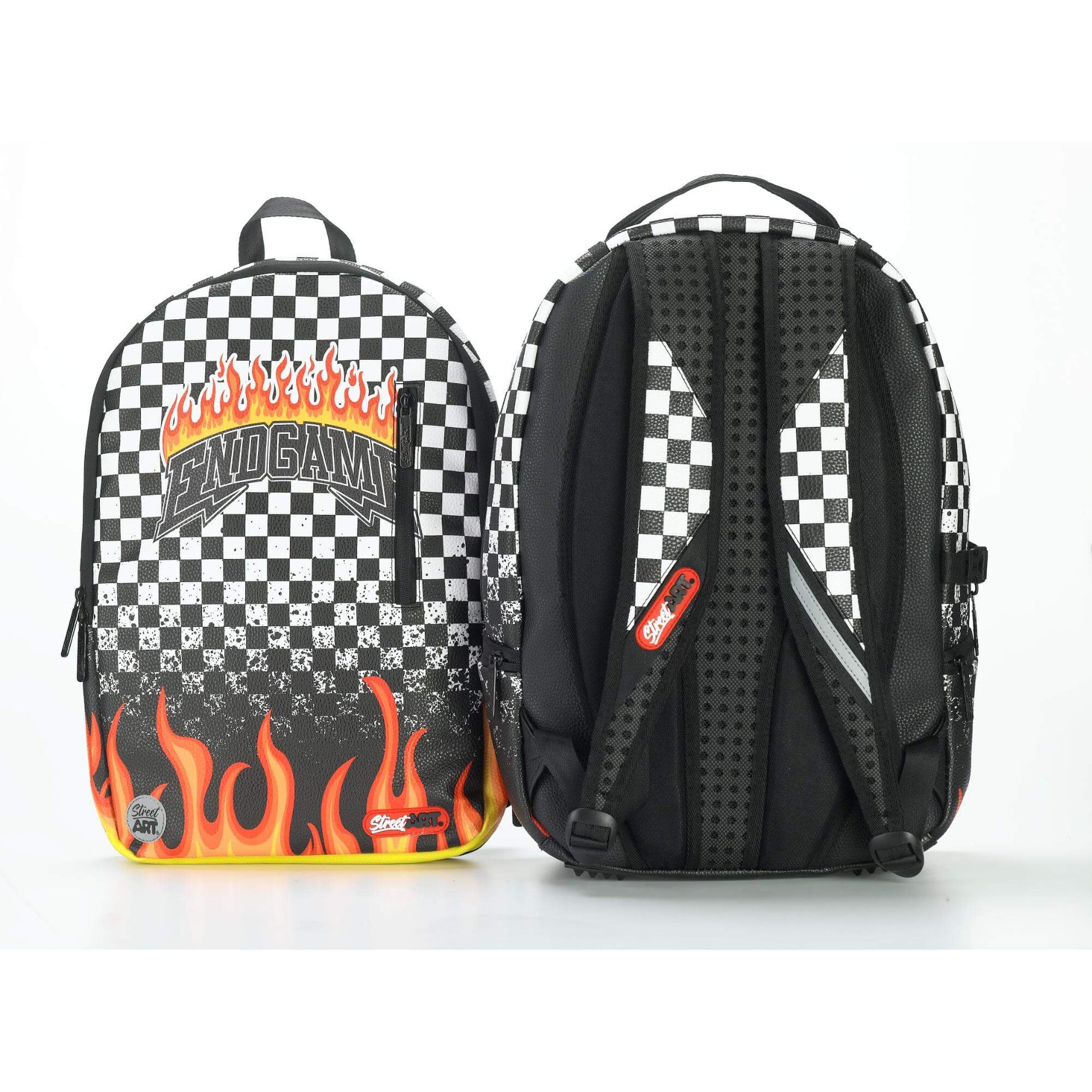 תיק גב 2 ב-1 Street Art Checkerd PU