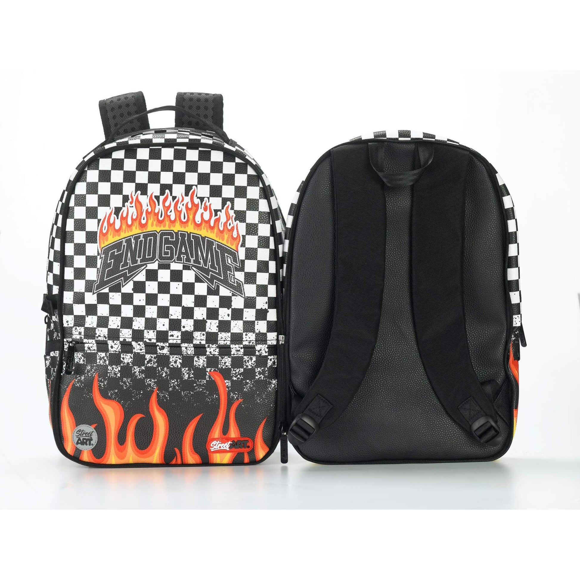 תיק גב 2 ב-1 Street Art Checkerd PU