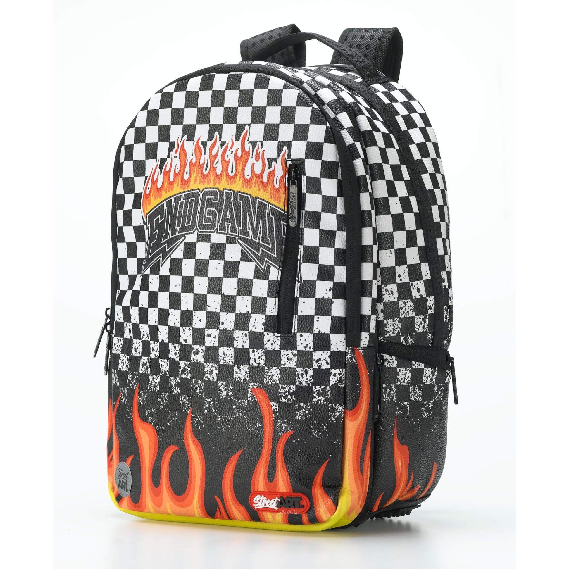 תיק גב 2 ב-1 Street Art Checkerd PU