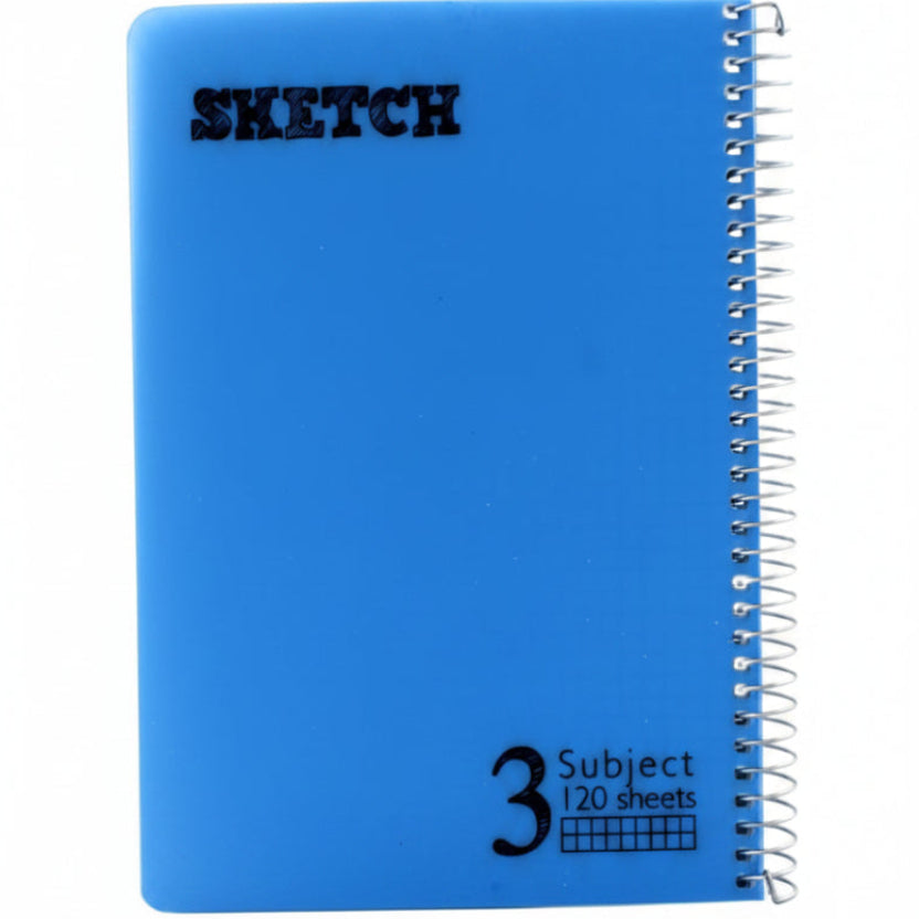 מחברת 3 נושאים A5 PP משובץ Sketch מעורב צבעים