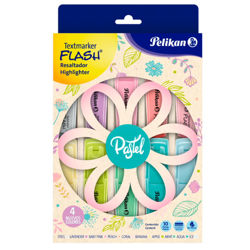 סט 10 טושי הדגשה Pelikan פסטל