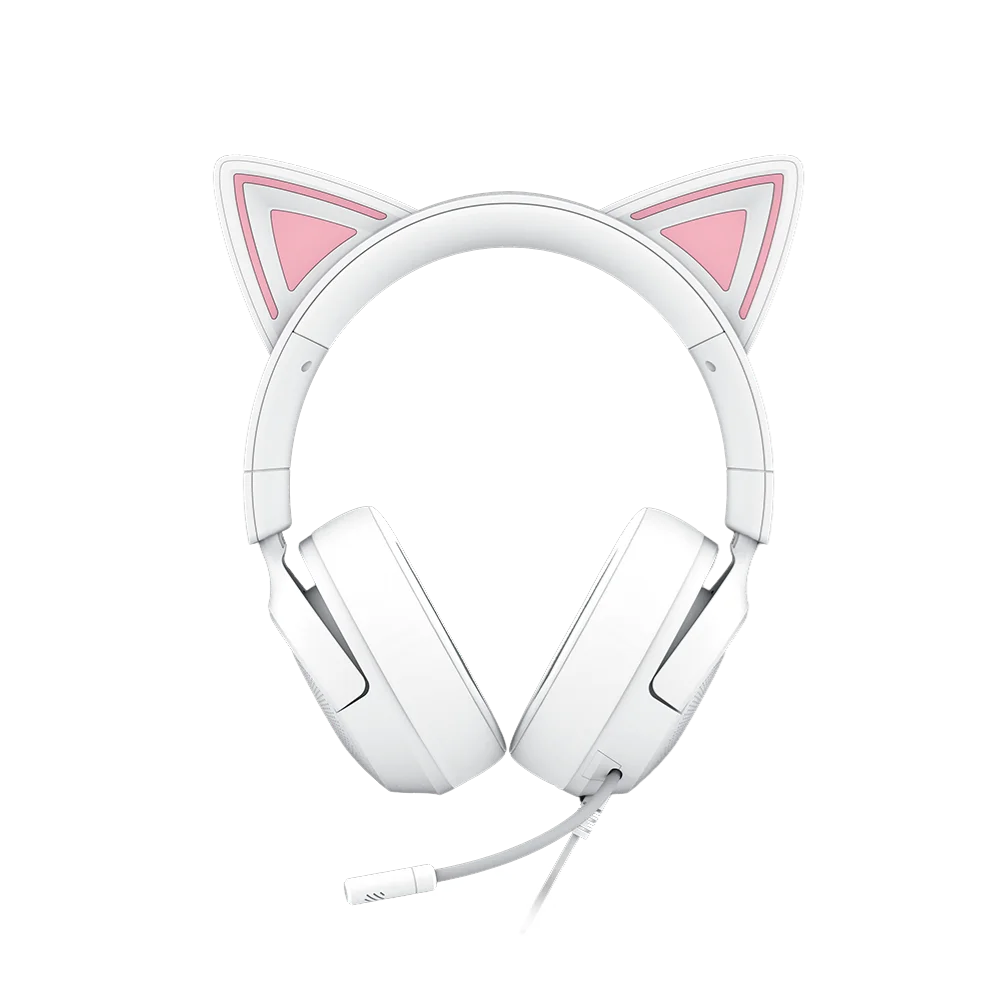 RAZER Kraken Kitty V3 X אוזניות גיימינג חוטיות חוטיות לבן