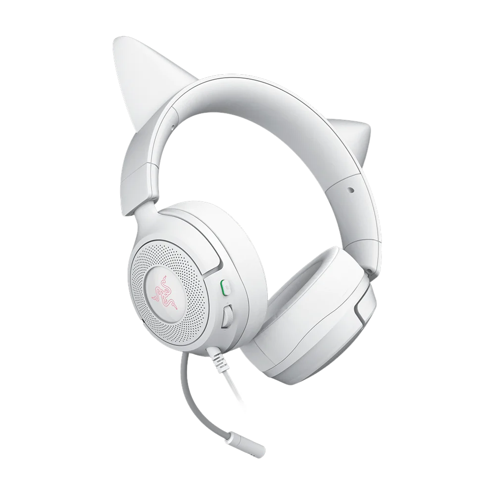 RAZER Kraken Kitty V3 X אוזניות גיימינג חוטיות חוטיות לבן