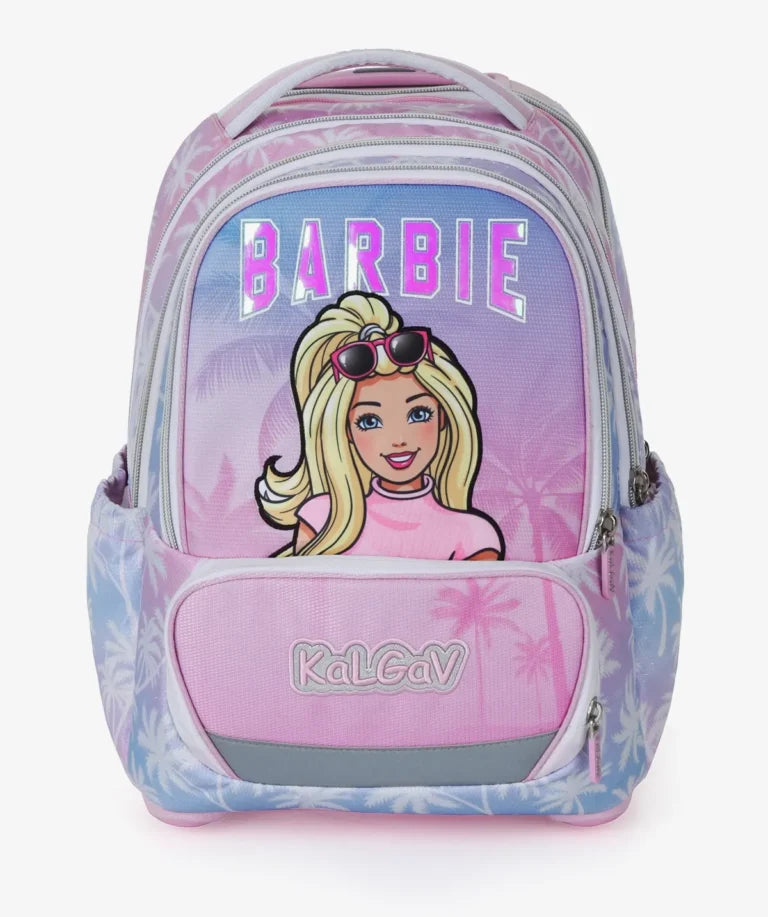 סט תיק טרולי אורטופדי וקלמר Itrolly Barbie ורוד/הוואי