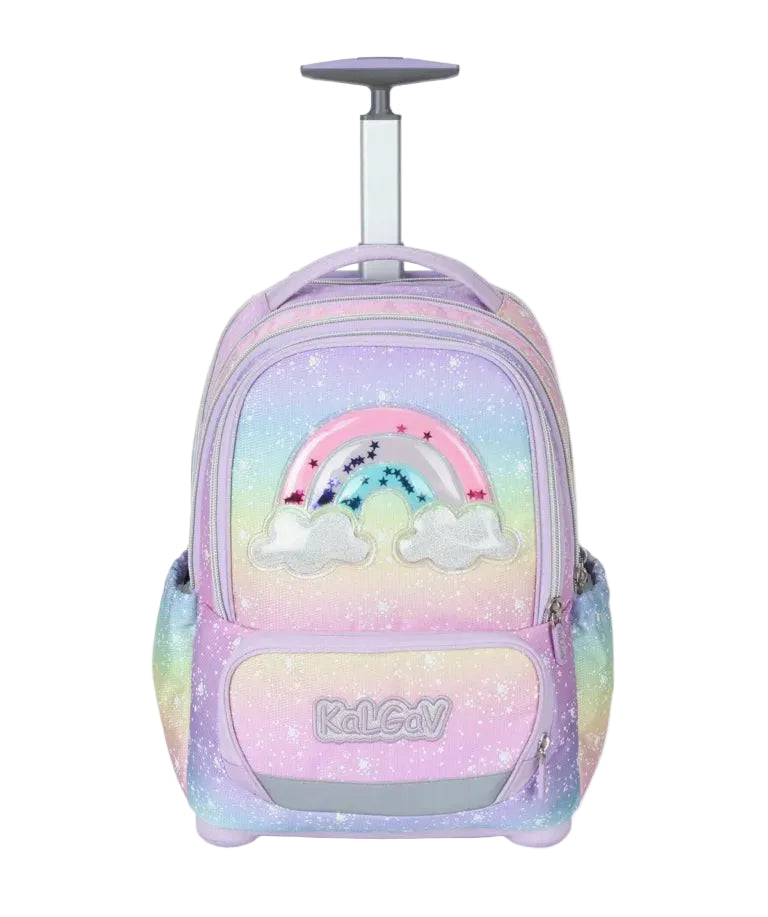 סט תיק טרולי אורטופדי וקלמר Itrolly Rainbow לילך/גרדיאנט