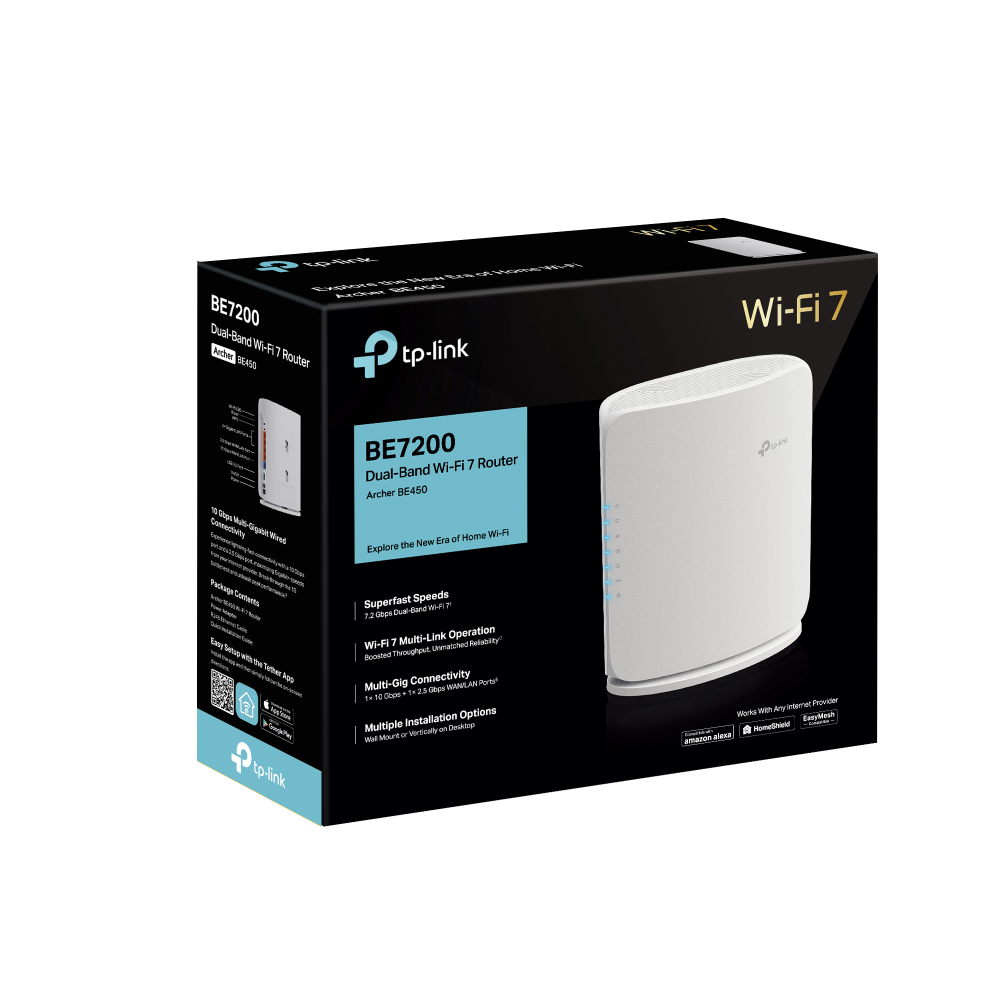 נתב אלחוטי Tp-link Archer BE450 BE7200 Wi-Fi 7 Router