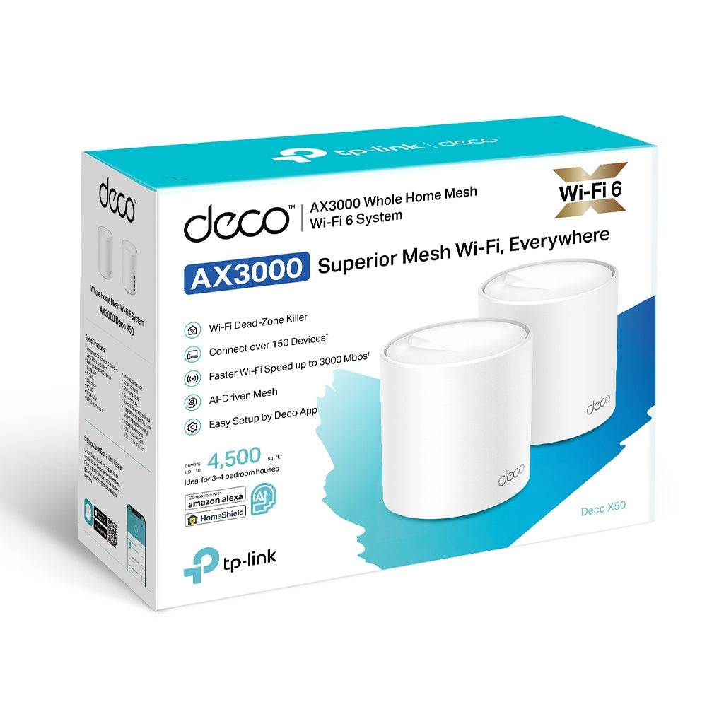 מגדיל טווח Deco X50 Ax3000 Wifi 6 Tp-Link 2 יחידות