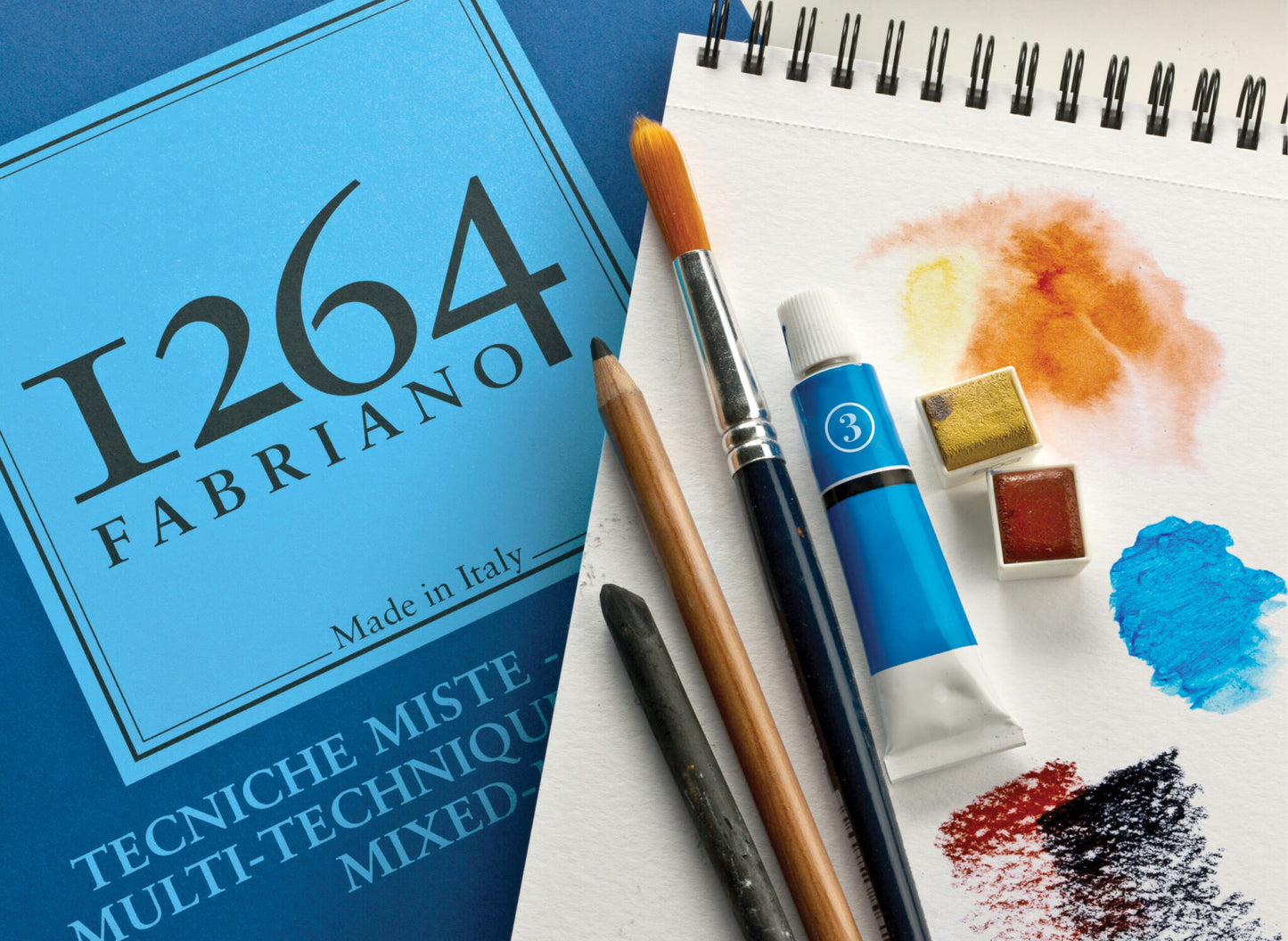 בלוק ציור מקצועי Fabriano 1264 Mix Media A3 – 300g