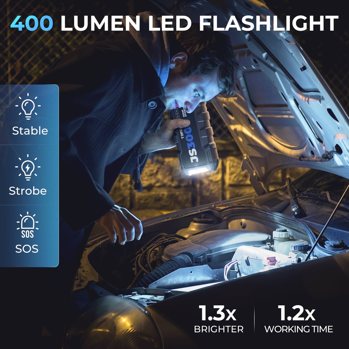 בוסטר התנעה לרכב Topdon JS3000 12V 3000A