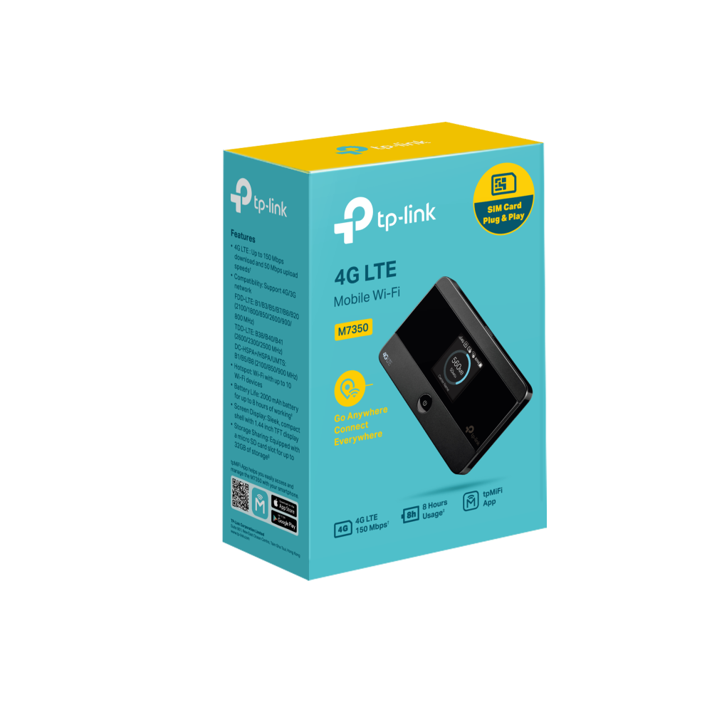 נתב סלולרי אלחוטי M7350 4G LTE Mobile Wi-Fi Tp-Link