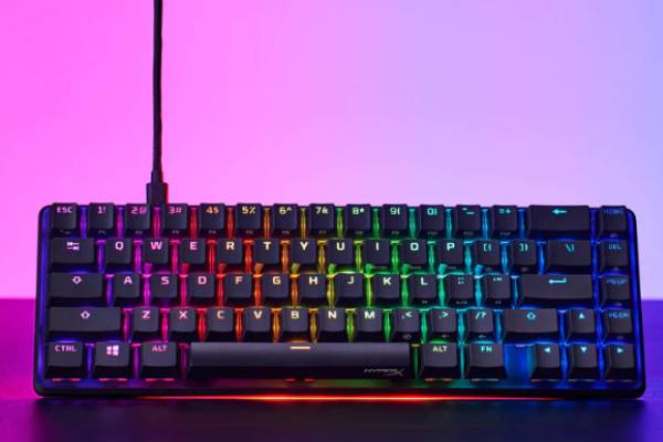 RGB backlit keys with radiant lighting effects