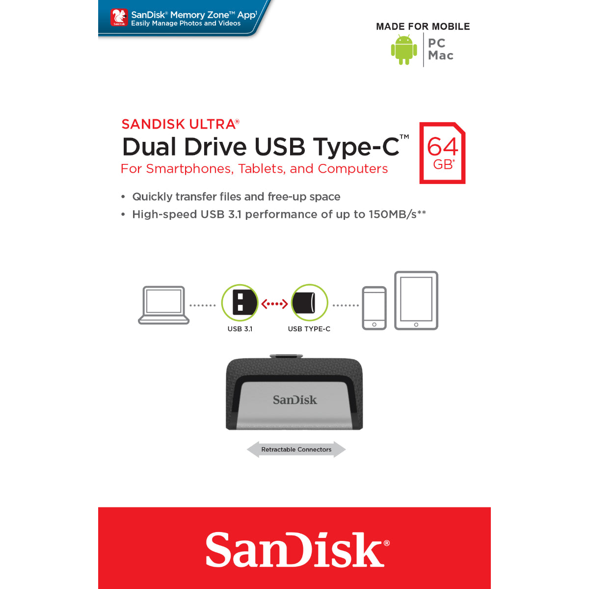 זיכרון-נייד-sandisk-ultra-dual-drive-usb-type-c-64gb