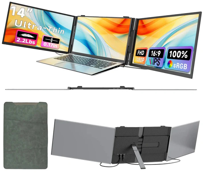 זוג מסכים ניידים 14" Ofiyaa Tri-Screen S2 Air