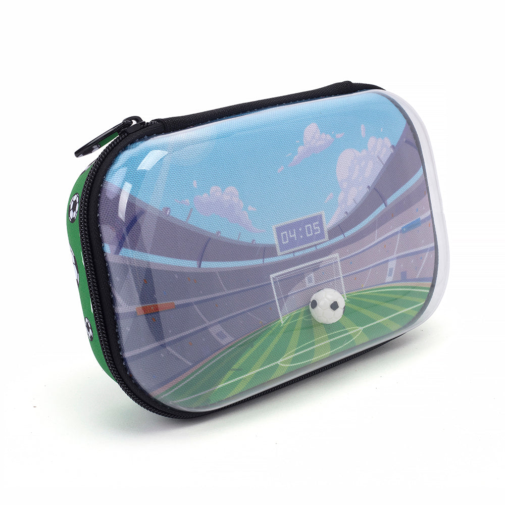 ZIPIT Clear Top Soccer – קלמר שקוף בעיצוב מגרש כדורגל עם כדור זז