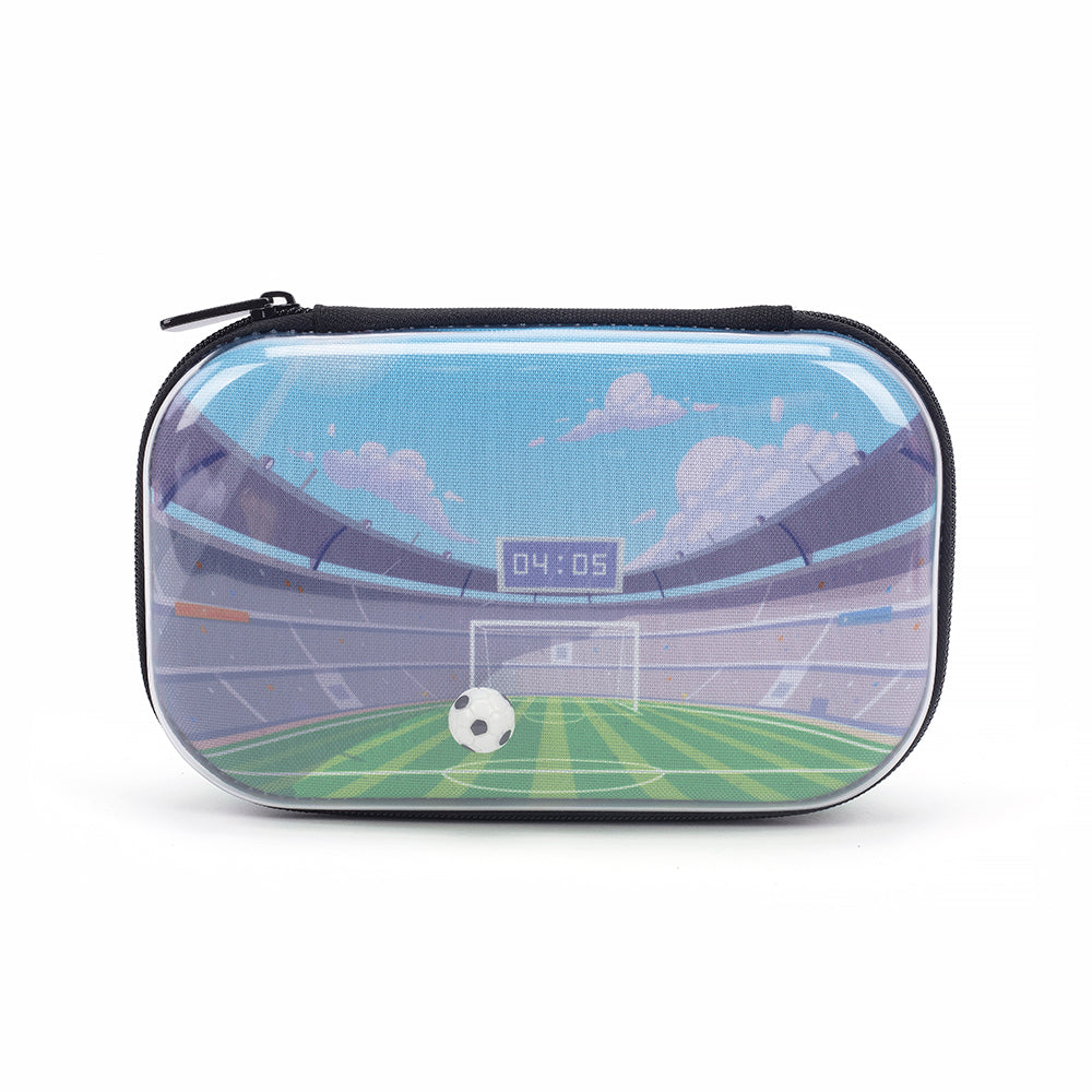 ZIPIT Clear Top Soccer – קלמר שקוף בעיצוב מגרש כדורגל עם כדור זז