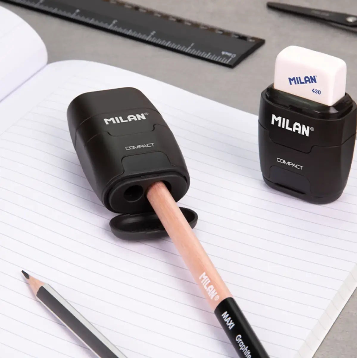 מחדד עם מחק Milan COMPACT Shadow