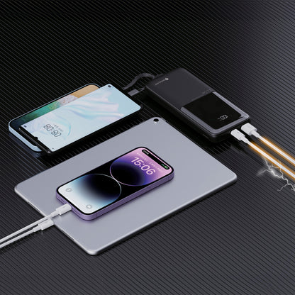 מטען נייד 10,000mAh + צג וכבלים מובנים Miracase שחור