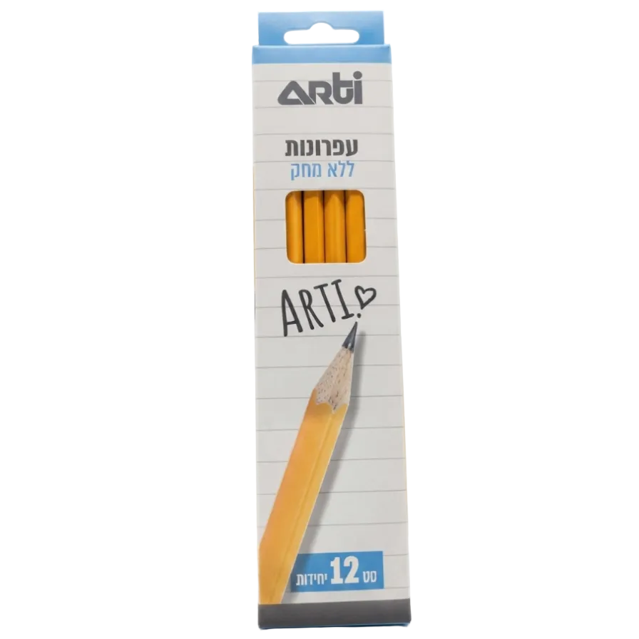 סט 12 עפרונות מחודדים ללא מחק Arti