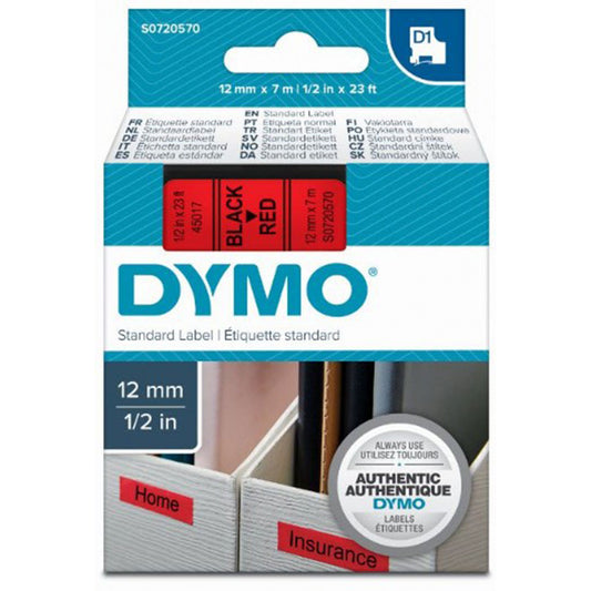 סרט-dx45017-שחור-על-רקע-אדום-dymo