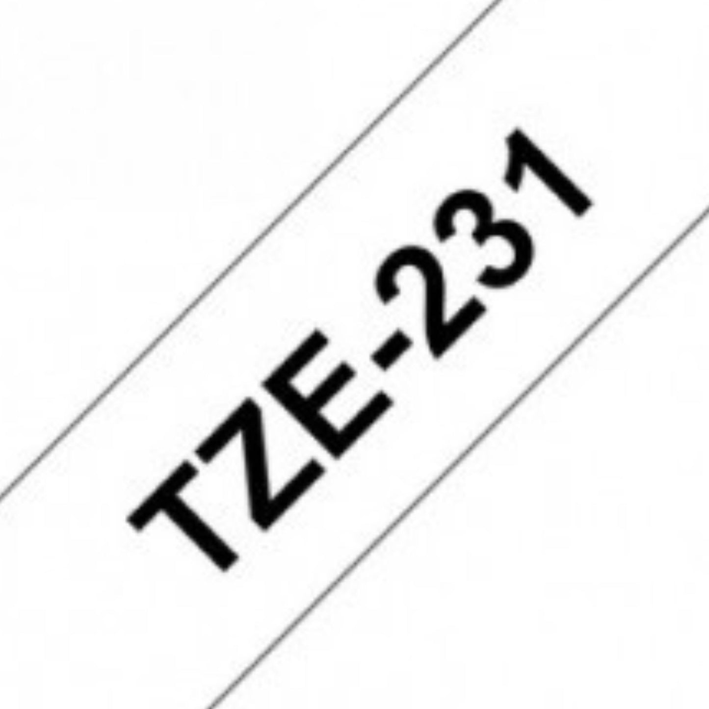 סרט TZE-231 שחור על לבן 12 מ"מ Brother