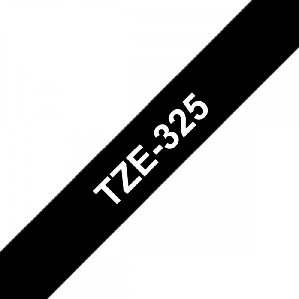 סרט TZE-325 לבן על שחור 9 מ"מ Brother
