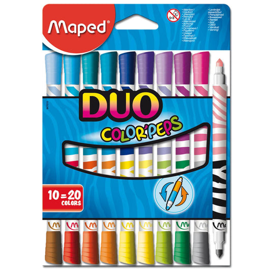 מארז טושים דו צדדיים רחיצים 20 גוונים Maped