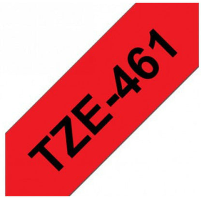 סרט תוויות שחור על רקע אדום 36 מ"מ דגם Brother TZE461