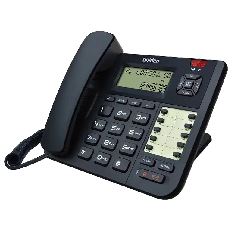 טלפון שולחני עם דיבורית וצג שחור Uniden UNI-8401