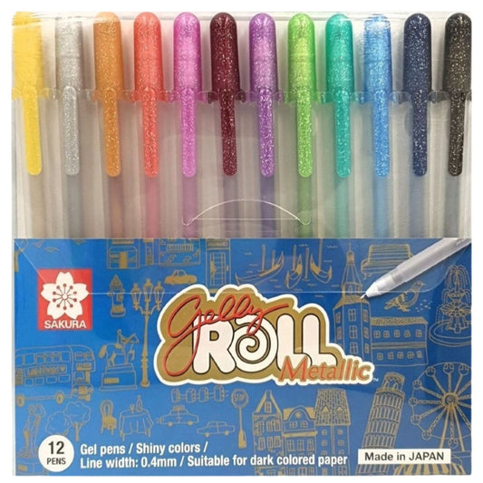 סט ג'לי רול 12 יח'  Sakura Metallic XPGB-12MT