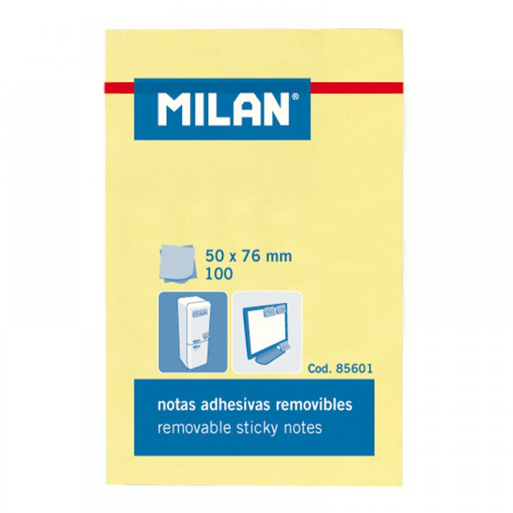 100 פתקיות דביקות צהובות מלבניות - Milan