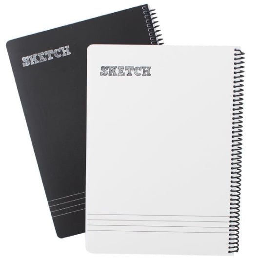 זוג מחברות שורה Sketch Classic A4 - שחור ולבן