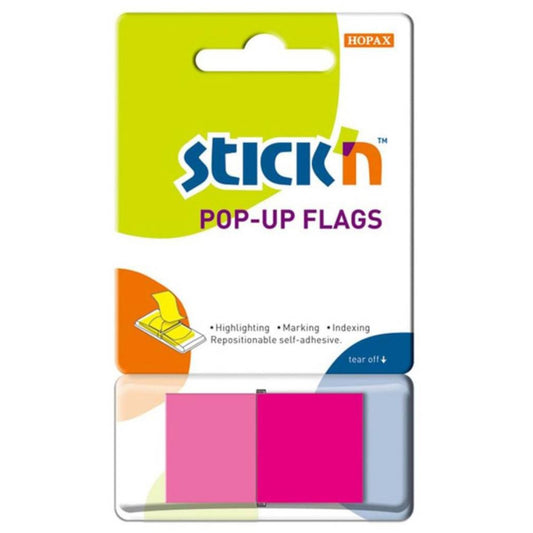 50 דגלוני סימון 45*25 מ"מ Hopax ורוד