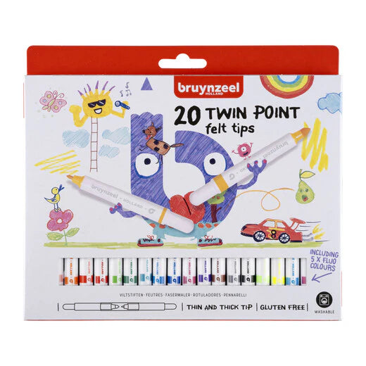 סט 20 טושים דו צדדיים Bruynzeel Twin point