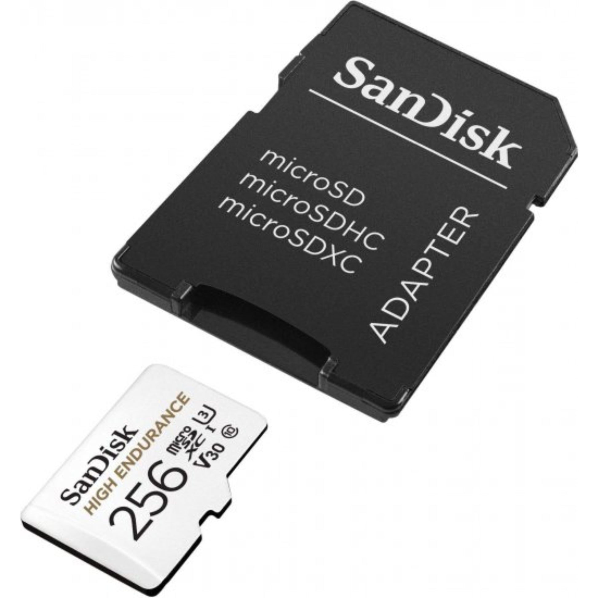 כרטיסSanDisk High Endurance microSDXC 256GB + SD Adapter