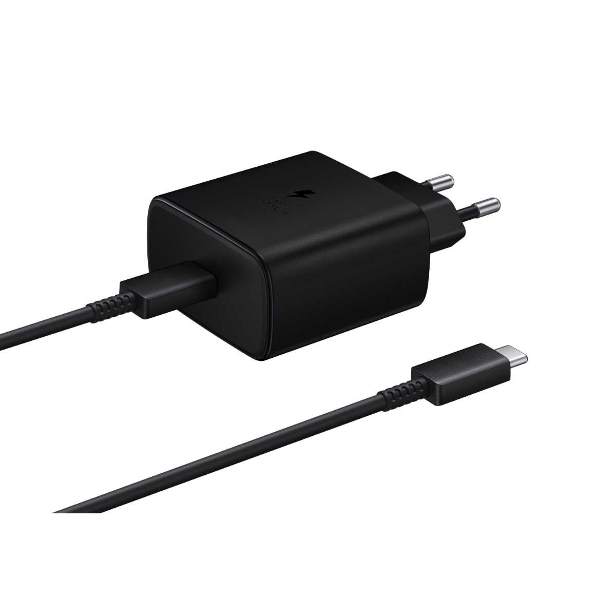 מטען מקורי מהיר 25W עם כבל Samsung Type C שחור