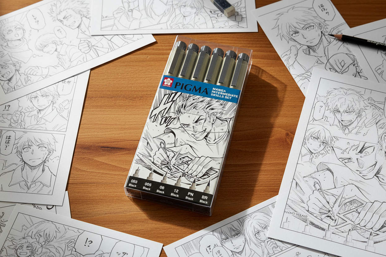 סט 6 עטי מנגה Intermediate Manga Sakura Pigma