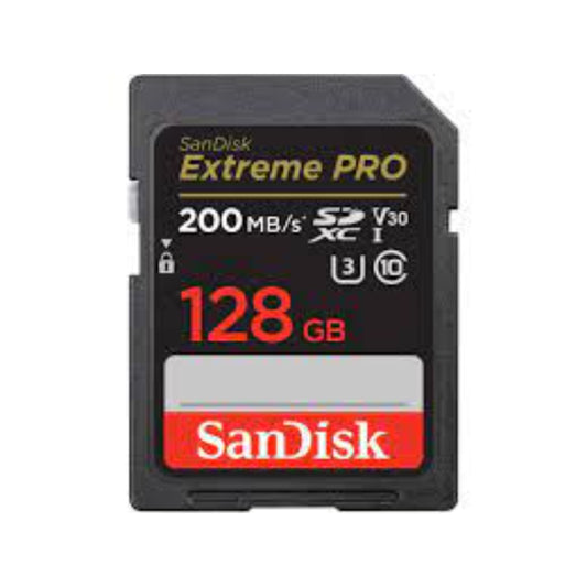 כרטיס זיכרון SanDisk Extreme SD EX 4K 200MB/s V30 128GB