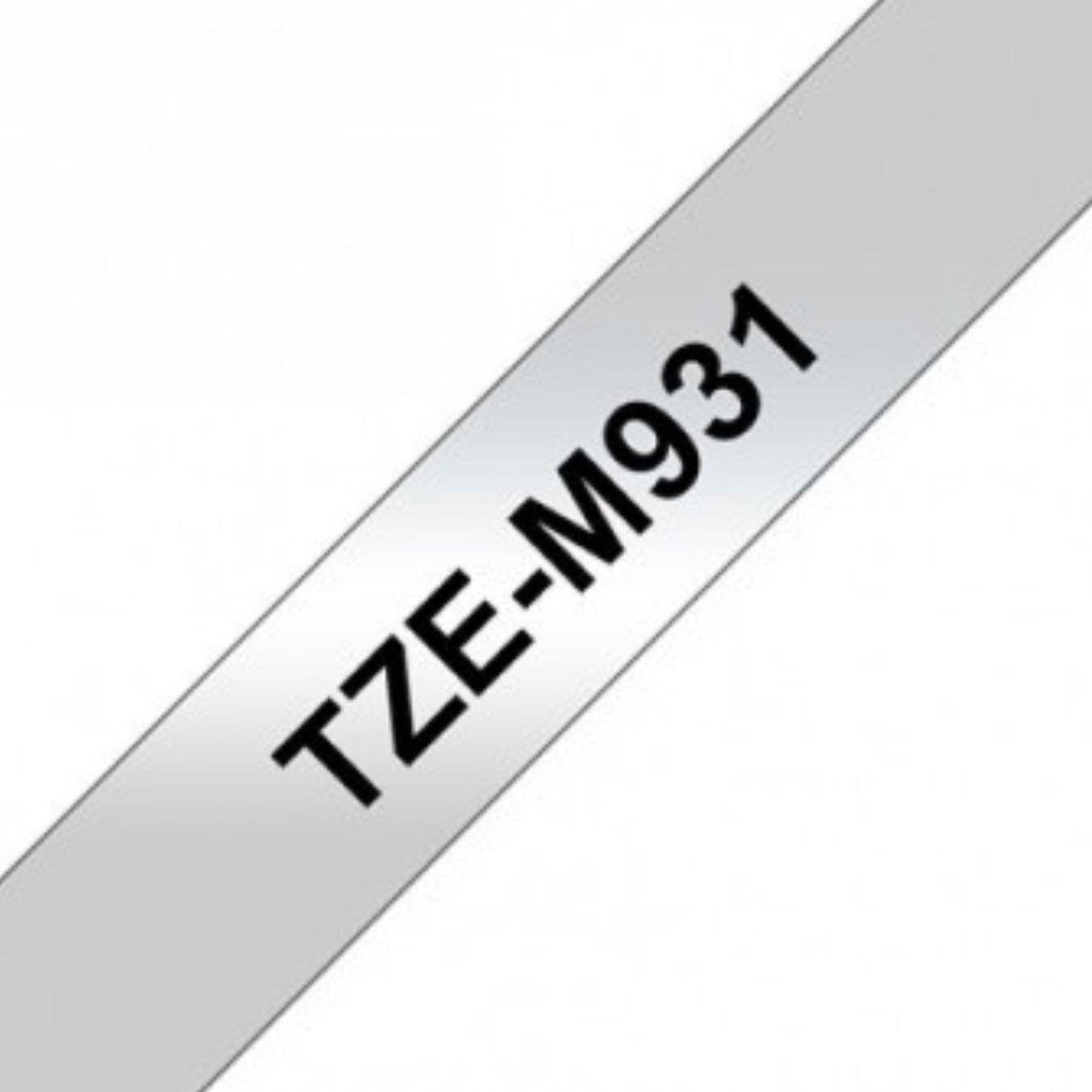 סרט תוויות שחור על רקע כסף 12 מ"מ דגם Brother TZEM931